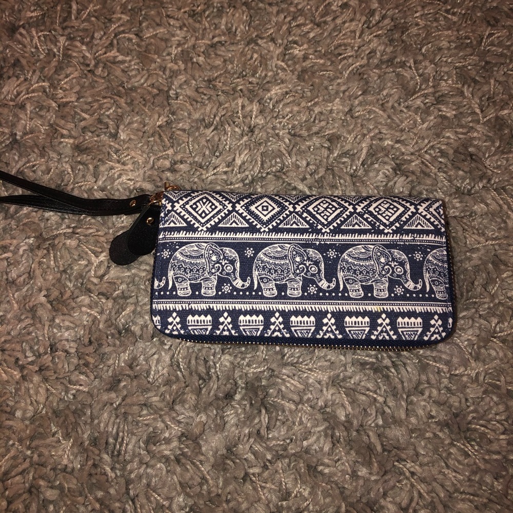 Blue & White Elephant Wallet